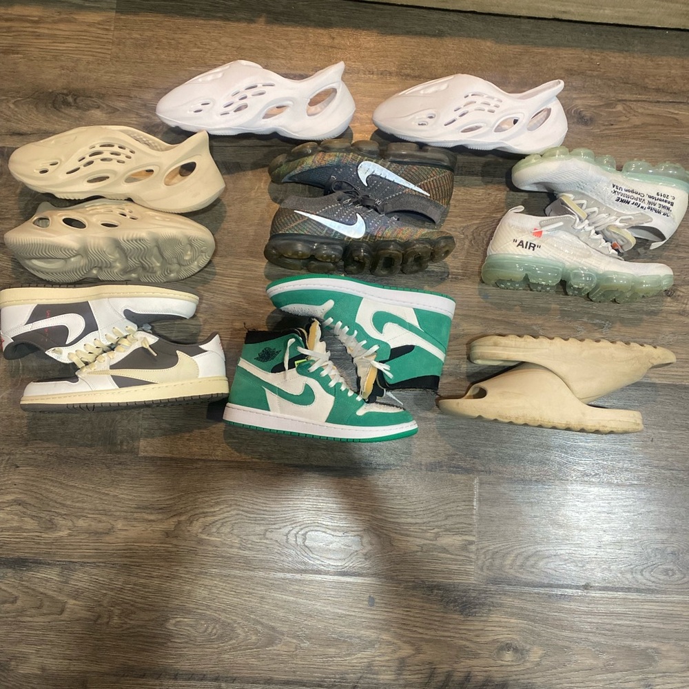 Nike, Jordan, and Foam Runner Shoe Bundle